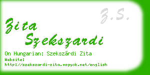 zita szekszardi business card